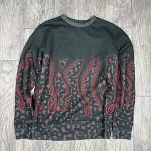 OCTOPUS Brand Crewneck Blurred Vision Long Sleeve Mens Size Medium Made In Italy